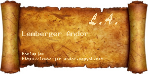 Lemberger Andor névjegykártya